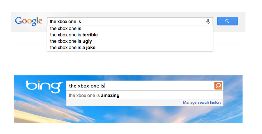 Google vs Bing.