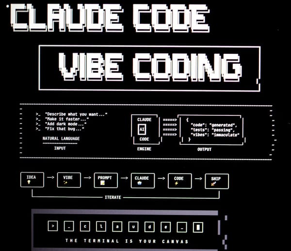 Claude code vibe coding diagram with text